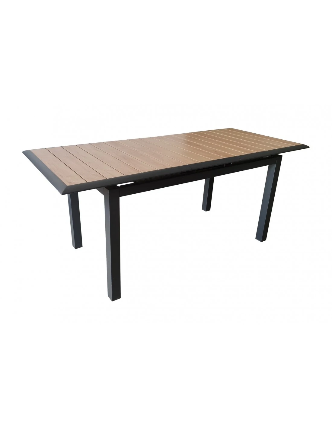 Table Louisiane II Extensible - Aluminium Graphite Plateau OAK - L.147/187 X L.80 X H.76 Cm 3 Table Louisiane II Extensible - Aluminium Graphite Plateau OAK - L.147/187 X L.80 X H.76 Cm