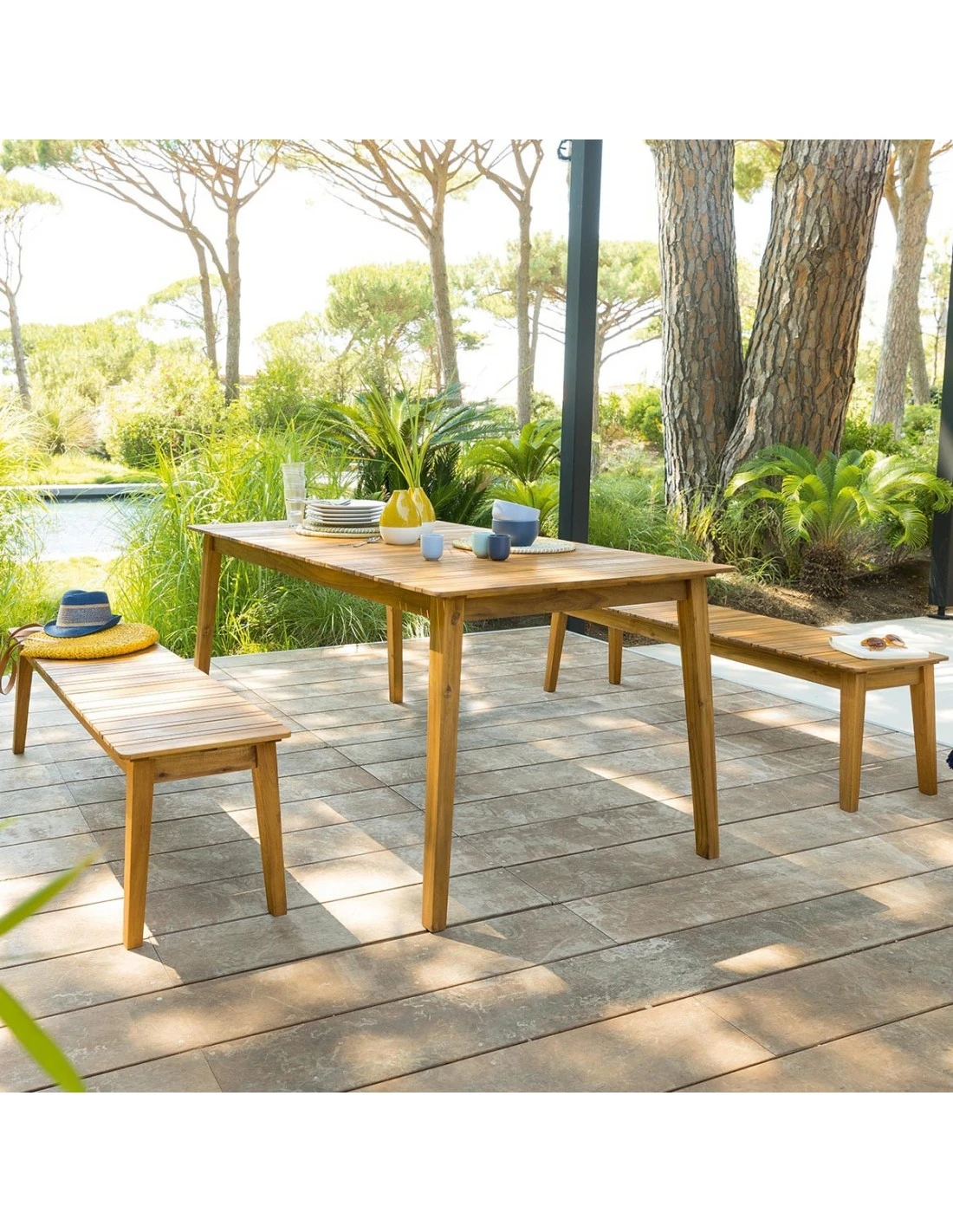 Table Rectangulaire TIWI En Bois D'Acacia 3 Table Rectangulaire TIWI En Bois D'Acacia