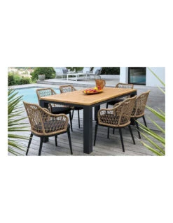 Table Torino 180x100 Cm -Aluminium/Teck - Graphite/Teck