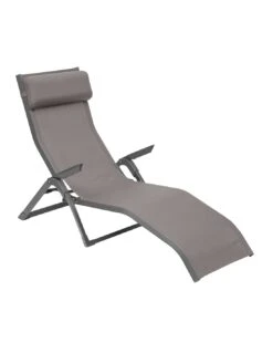 Transat Basculant Decima - Aluminium Et Texaline - Noisette / Praline