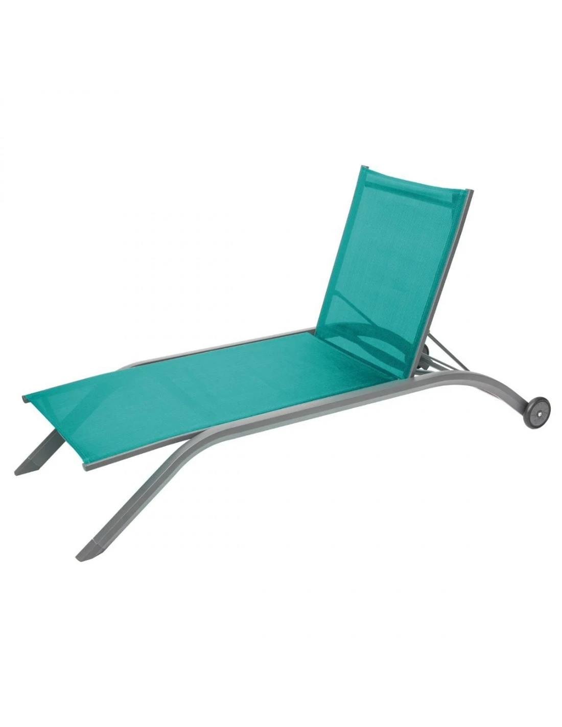 Transat De Jardin Milenio - 5 Positions - Aluminium Et Texaline - Graphite / Émeraude 4 Transat De Jardin Milenio - 5 Positions - Aluminium Et Texaline - Graphite / Émeraude – Image 2