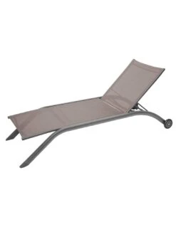 Transat De Jardin Milenio - 5 Positions - Aluminium Et Texaline - Noisette / Tonka