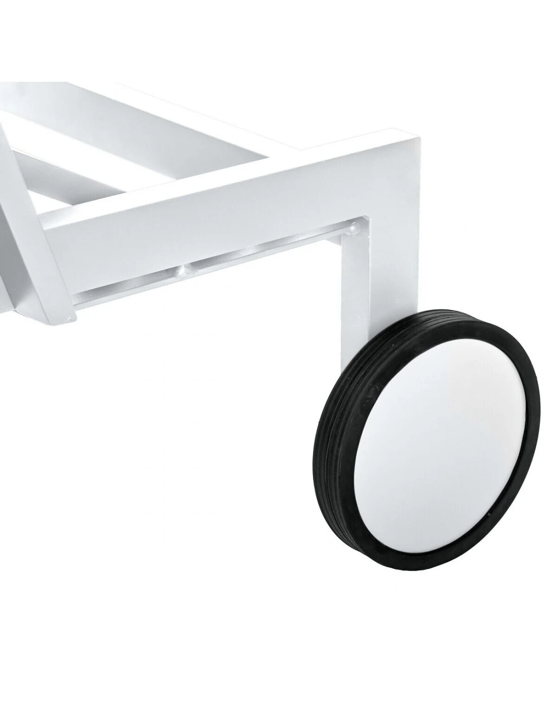 Transat De Jardin Ocala 4 Positions Aluminium Et Texaline - Blanc Et Noisette 6 Transat De Jardin Ocala 4 Positions Aluminium Et Texaline - Blanc Et Noisette – Image 4