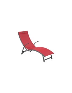 Transat Pliant Samba - 4 Positions - Aluminium Anodisé - Graphite / Grenade -Lafuma Soldes Boutique transat pliant samba 4 positions aluminium anodise graphite grenade 4