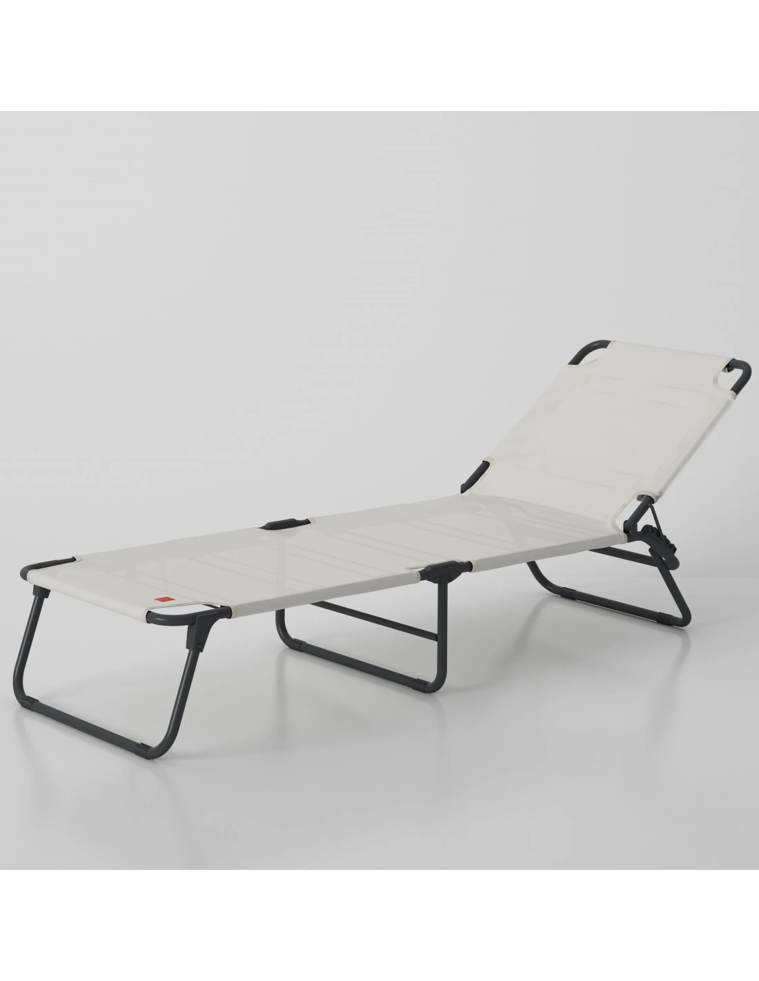 Devant -Lafuma Soldes Boutique bain de soleil amigo aluminium anthracite texfil blanc beige